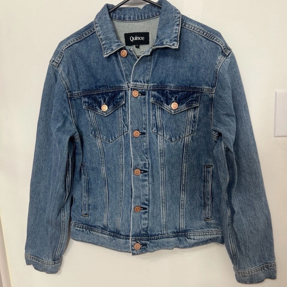 Men’s Quince Organic Cotton Denim Jacket Small Blue Minimalist Sustainable